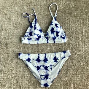 cupshe blue crush tie dye bikini swimsuit